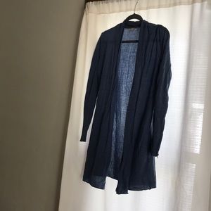 Blue Jersey Long Cardigan